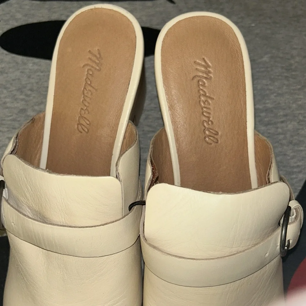 Madewell The Monique Buckle Clog in Bone Size 7 - Picture 4 of 15